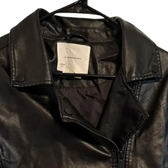 ANTHROPOLOGIE The Saige Faux Leather Motorcycle Jacket MEDIUM - Picture 6 of 13